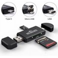 thumbnail image 1 of SD Card Reader  Micro SD/TF Compact Flash Card Reader with 3 in 1 USB Type C/Micro USB Male Adapter and OTG Function Portable Memory Card Reader for & PC & Laptop & Smart Phones & Tablets, 1 of 8