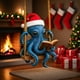 thumbnail image 4 of Uuiauoio Christmas Octopus 2D Flat Pendant for Backpack and Keychain, Festive Holiday Gift with Design, Durable Ornament for Bag Charm and Seasonal Accessory, 4 of 6