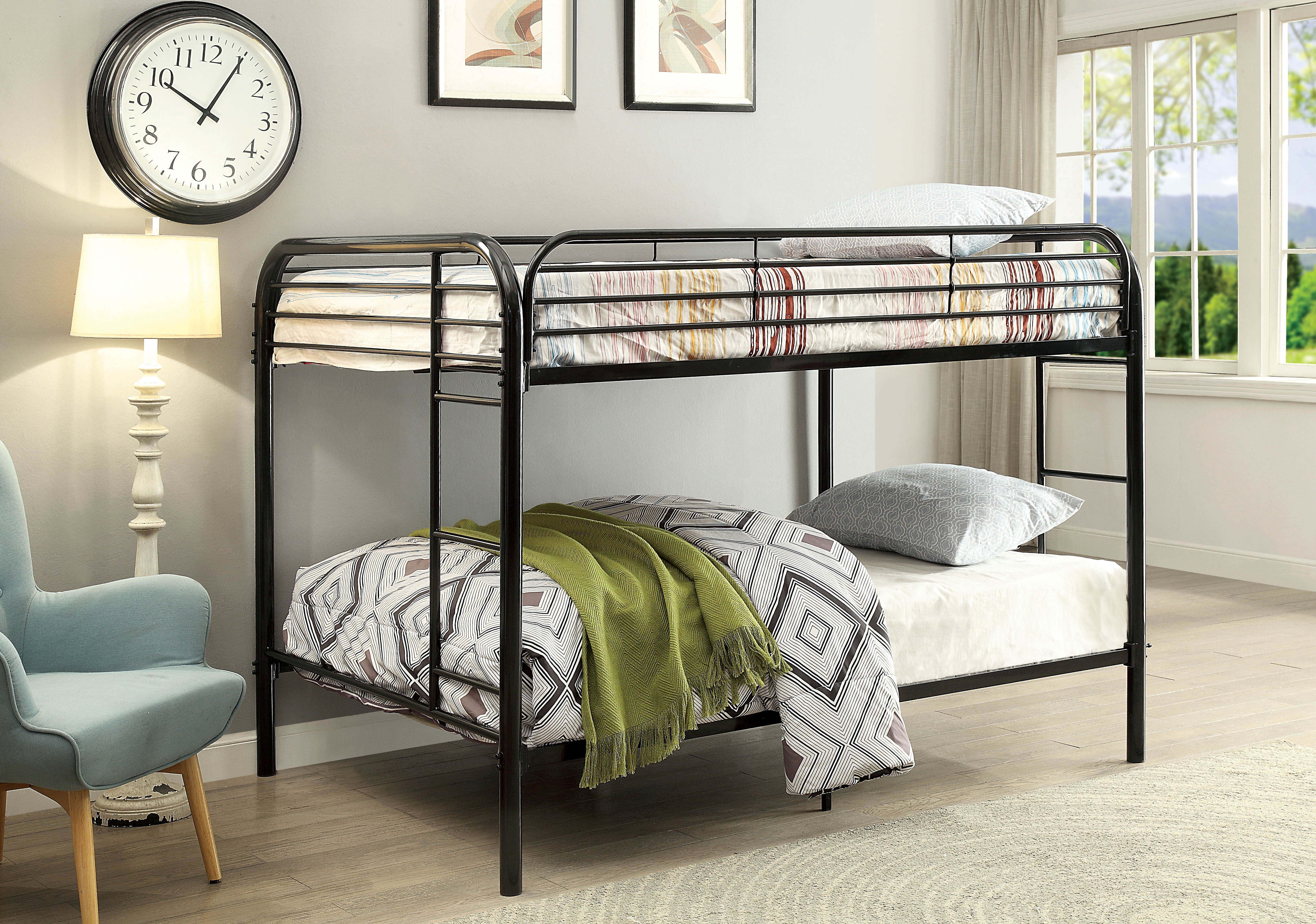 Furniture of America Wade Full Black Metal Bunk Bed