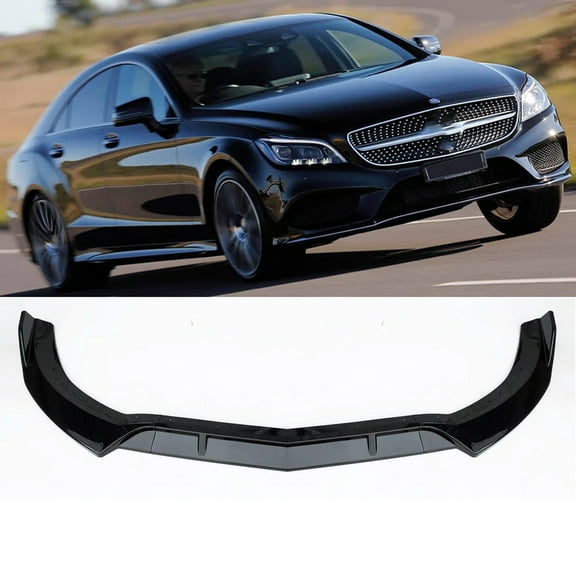 NINTE Front Bumper Lip for 2015-2018 Mercedes Benz CLS W218 Gloss Black