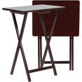 thumbnail image 3 of LLToo Solid and Sturdy Wood Construction Portable Folding TV Snack Tray Table Desk Serving Stand, Espresso Brown (6-Piece Set), 3 of 7