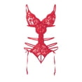 thumbnail image 4 of Gibobby Conjunto de lencería de encaje Lenceria Mujer de una Pieza Erotica Baby Doll Sexy Conjunto de Ropa Interior Sensual para Mujer(Rojo, G), 4 of 4
