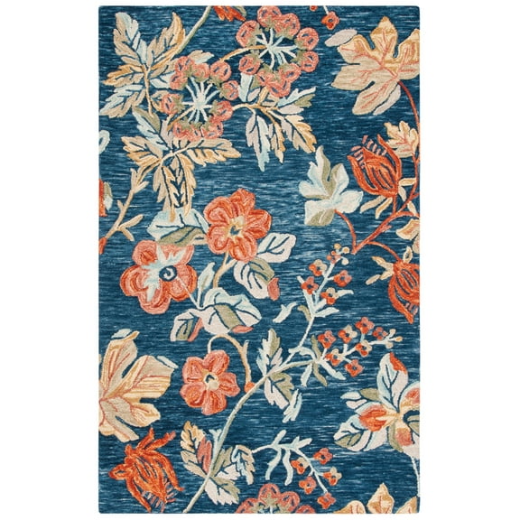 SAFAVIEH Aspen Dorothea Floral Area Rug, Blue/Orange, 6' x 9'