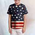 thumbnail image 2 of Gerichy Boys Tshirts,Boys 4th of July Shirt New Tie Dye Off Shoulder Top For Boys Girls And Babies Summer Trend Light Plate Short Sleeved Shirt, 2 of 5