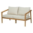 thumbnail image 3 of Christopher Knight Home Contemporary Outdoor Loveseat with Cushions, Solid Wood Frame, Teak+ Beige, 3 of 8