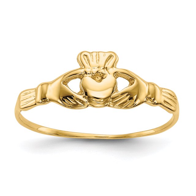 14k Yellow Gold Childs Claddagh Ring Baby