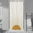 thumbnail image 4 of Miyotaa Stall Abstract Sun Shower Curtain Set 36Wx72H Inches Half Small Modern Minimalist Mid Century Aesthetic Sunburst Sunrise Boho Simple Polyester Waterproof Bathroom Curtain with Hooks, 4 of 5