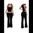 thumbnail image 3 of Conjuntos de 2 Piezas para Mujer, Conjuntos de Estar por Casa, Camisetas Sin Mangas, Pantalones Anchos y Chándales Negro M, 3 of 7