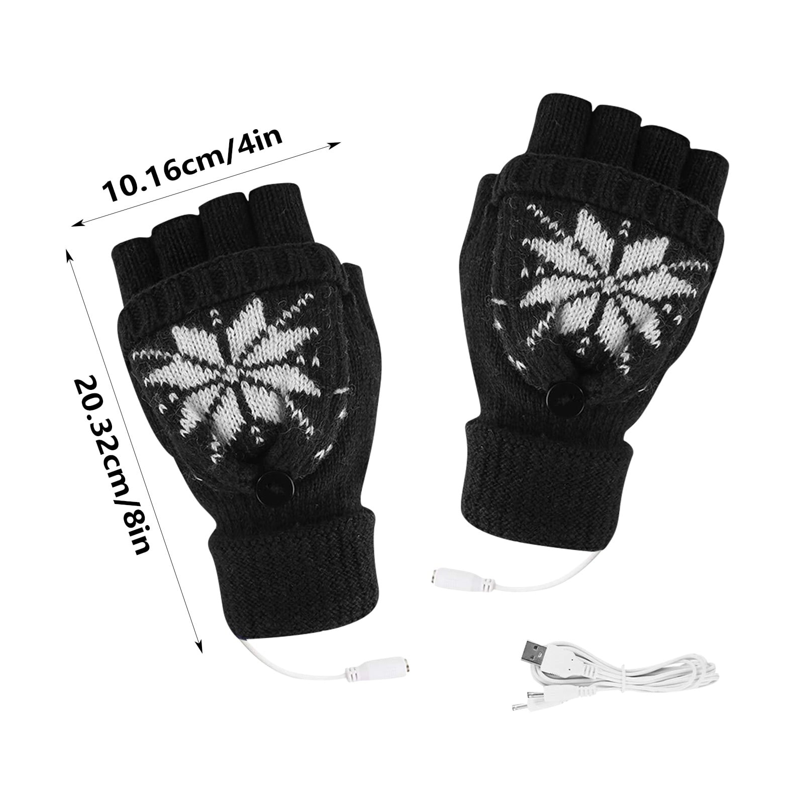 USB Rechargeable Heated Gloves - Nylon Hand Warmers with Adjustable Temperature for Winter, Outdoor Sports & Cold Weather
