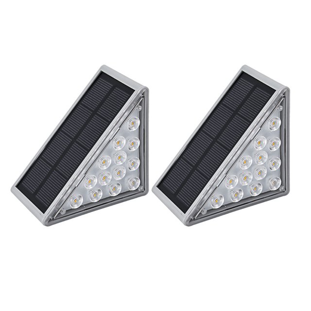 Paquete de 2 luces de escalera LED antirrobo para decoración de patio de jardín al aire libre
