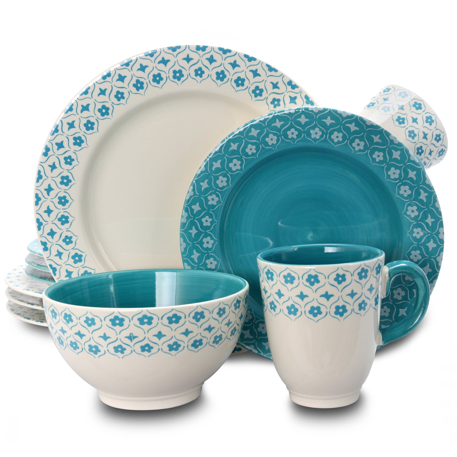 Gibson General Store 16 Piece Cottage Chic Ceramic Dinnerware Set