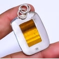 thumbnail image 2 of Yellow Tiger Eye - South Africa 925 Sterling Silver Bali Pendant 1.76" P91735131, Beautiful Jewelry For Woman, New Year Sale, Valentin's Day Gift, 2 of 2