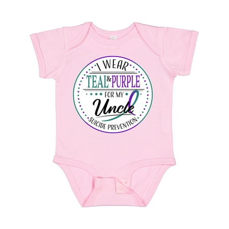 

Inktastic Suicide Prevention- I Wear Teal and Purple for My Uncle Gift Baby Boy or Baby Girl Bodysuit