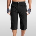 thumbnail image 2 of Mens Cargo Shorts with 7 Pockets Casual Long Blew Knee Capri 3/4 Pants for Work Fishing Hiking Athletic, 2 of 7