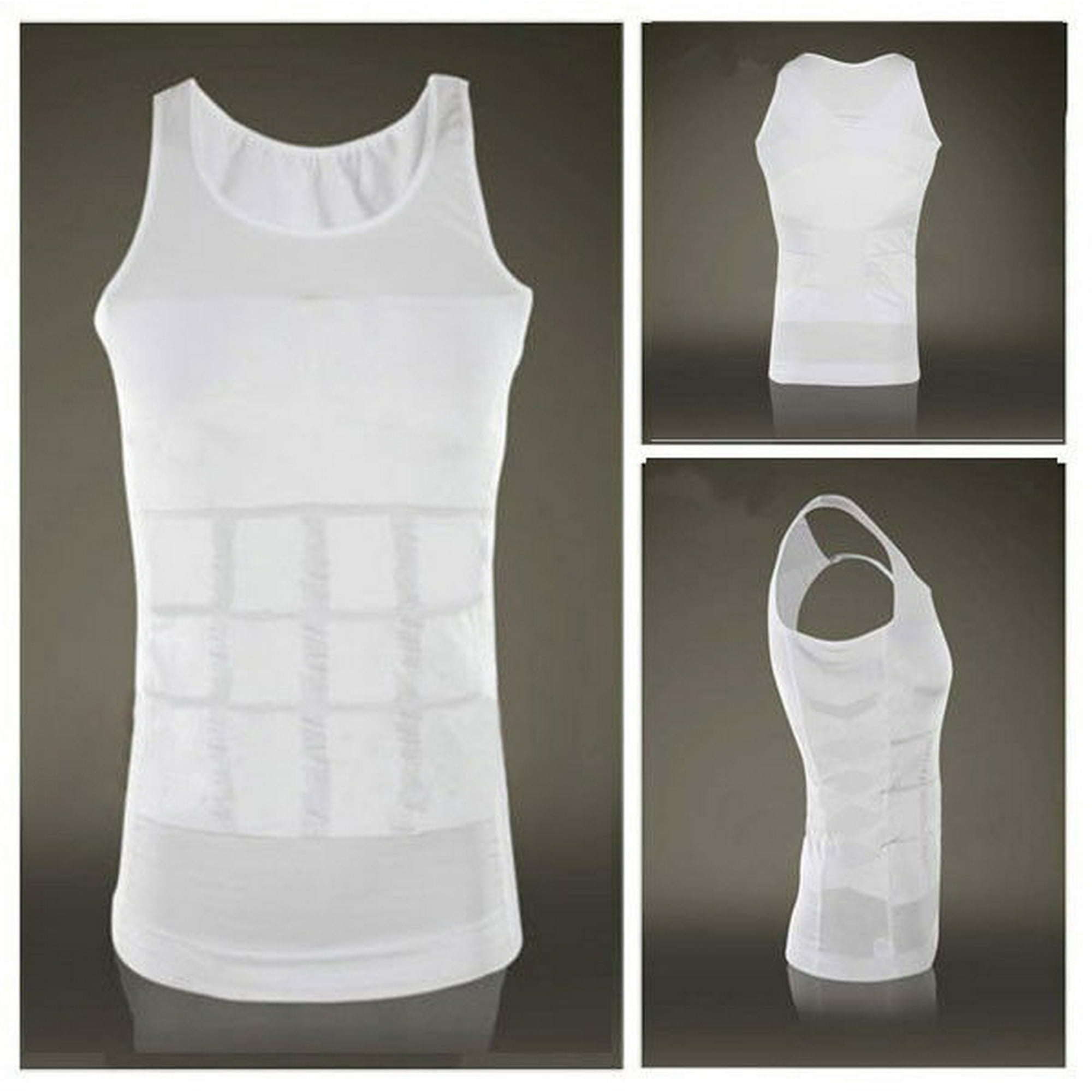 Mens Slimming Body Slim Chest Tummy Shaper Vest Under Shirt Waist Back Support