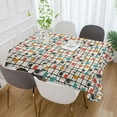 thumbnail image 5 of JSTEL Grid Colorful Blocks Table Cloth Square 60 x 60 Inch Tablecloth Anti Wrinkle Table Cover for Dining Kitchen Parties, 5 of 6