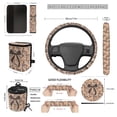 thumbnail image 3 of Jeiento Tan Camo Bow Full Car Seat Cover Kit 15PCS, Steering Wheel Wrap Seat Belt Cushions Hanging Trash Bin Cup Coasters Wristlet Keychain for Hunting Truck, 3 of 9