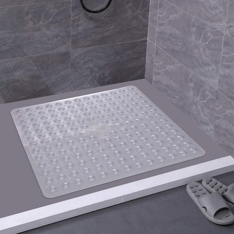 SIXHOME Shower Mat Non Slip 21x21 Shower Floor Mat Square Shower Mat for  Shower Stall with Suction Cups and Drain Holes Shower Stall Mat Bathroom