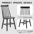 thumbnail image 6 of Black Farmhouse Dining Chairs Set of 6, Mid Century Modern Spindle Back Wooden Dining Room Chairs for Kitchen & Living Room, 6 of 8