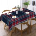 thumbnail image 3 of Red And Blue Tartan Plaid Scottish Rectangular Tablecloth 60"x86" with Lace Edge, Washable Durable Table Cover for Dining, Indoor Outdoor Home Restaurant Decor, 3 of 5