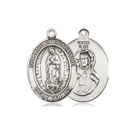 Extel Medium Oval Pewter Our Lady of Guadalupe Medal