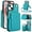 Green, variant on Crossbody Wallet Case for iPhone 15, RFID Blocking Zipper Handbag Purse Flip Cover, Kickstand Folio Case Card Slots Holder Wrist Strap Lanyard