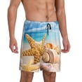 thumbnail image 2 of Fotbe Beach Starfish Shell Pantalones Cortos de Pijama para Hombre, Ropa de Dormir, Pantalones de Pijama Cortos para Hombre-4X-Large, 2 of 6