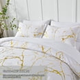 thumbnail image 3 of Davulos White Comforter Set Queen Size,7 Piece Bed in a Bag Gold Metallic Marble Pattern Bedding Sets with Comforter, Sheets, Pillowcases & Shams, 3 of 9