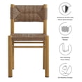 thumbnail image 4 of Dining Side Chair, Set of 2, Natural Brown, Wicker Rattan, Aluminum, Outdoor Patio Balcony Cafe Bistro Garden Hospitality Restaurant, Modern Contemporary, HB37354, 4 of 11