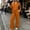 Orange, variant on Josdec Women's Solid 2‑Piece Tracksuit Casual Set, Open V‑Neck Turn‑Down Collar Sweatshirt and Elastic Waist Wide‑Leg Pants, S‑3XL