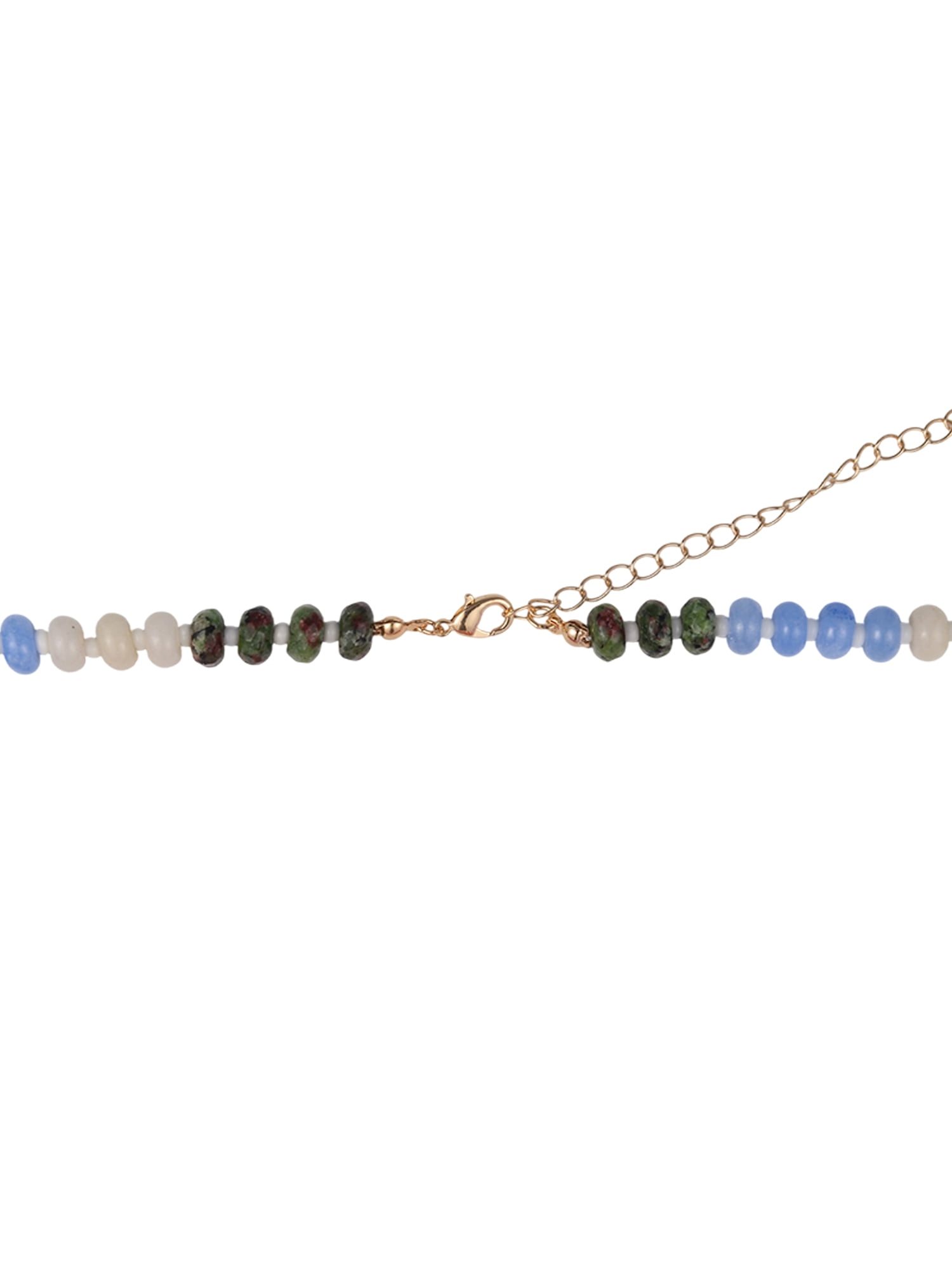 Time and Tru Goldtone Multicolored Bead Initial "K" Necklace