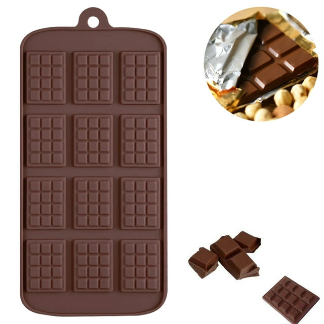 Moldes de silicona para gofres de chocolate, 12 rejillas, sin BPA, reutilizables, 100 % silicona y aptos para lavavajillas, moldes de silicona para caramelos Xemadio 2033818-1