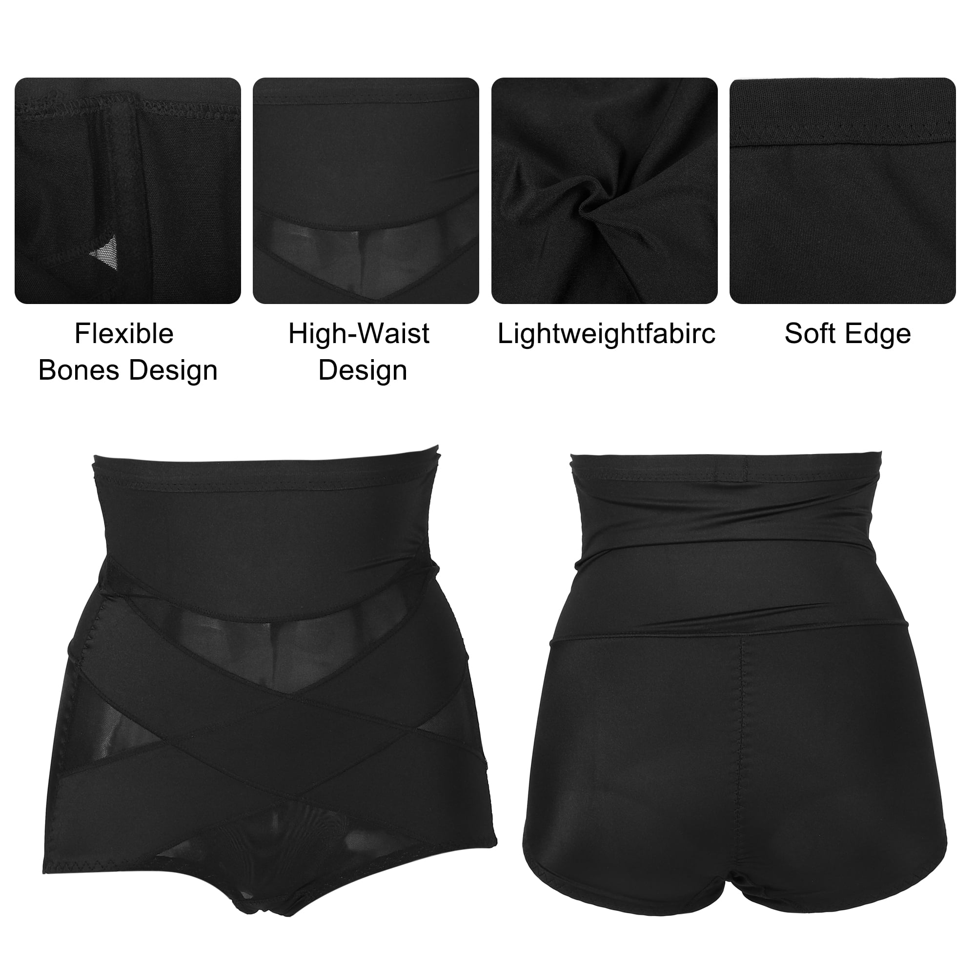 Unique Bargains Women High Waist Slimming Body Shaping Tummy Control Shapewear XL Black