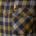 thumbnail image 4 of Men's Smith's Workwear Regular-Fit Buffalo Plaid Two-Pocket Flannel Button-Down Shirt Color: Heather Warm Olive Size: XXL, 4 of 5