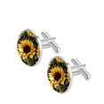 thumbnail image 2 of Sunflower Elegant Stainless Steel Silver Shirt Cufflinks for Formal Attire, 2 of 6