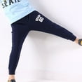 thumbnail image 4 of CHICTRY Kids Little Boys Jogger Sweatpants Solid Color Active Athletic Pants Navy Blue 4-5, 4 of 5