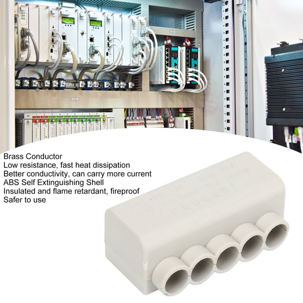 Connecteur électrique 1 Entrée / 4 Sorties - 80A 1000V - Lot De 4 - Laiton Haute Conductivité