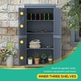 thumbnail image 4 of Outsunny Outdoor Storage Cabinet with Waterproof Metal Roof, Gray, 4 of 9