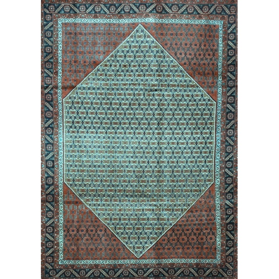 Ahgly Company Indoor Rectangle Persian Light Blue Traditional Area Rugs, 7' x 10'