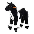thumbnail image 3 of Qaba Kids Plush Ride On Toy Walking Horse with Wheels and Realistic Sounds, 30"H, Black, 3 of 9