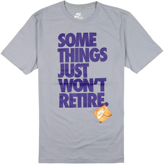 Nike Mens Something Just WonT Retire Tee,Grey/Purple,Large