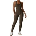 thumbnail image 2 of VoleFox Sleeveless High Elastic Yoga Bodysuit Women Midriff Cutout Open Back Design Seamless Workout Suit Athletic Tracksuit Fitness Gym Wear Stretchy Comfort, 2 of 5