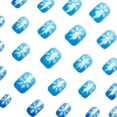 thumbnail image 5 of Short Christmas Press on Nails 24Pcs, Blue Gradient Snowflake Glossy Spooky Fake Nails Set, Reusable False Nails for Holiday Party Daily Wear Women Girls, Christmas Nail Art, 5 of 5