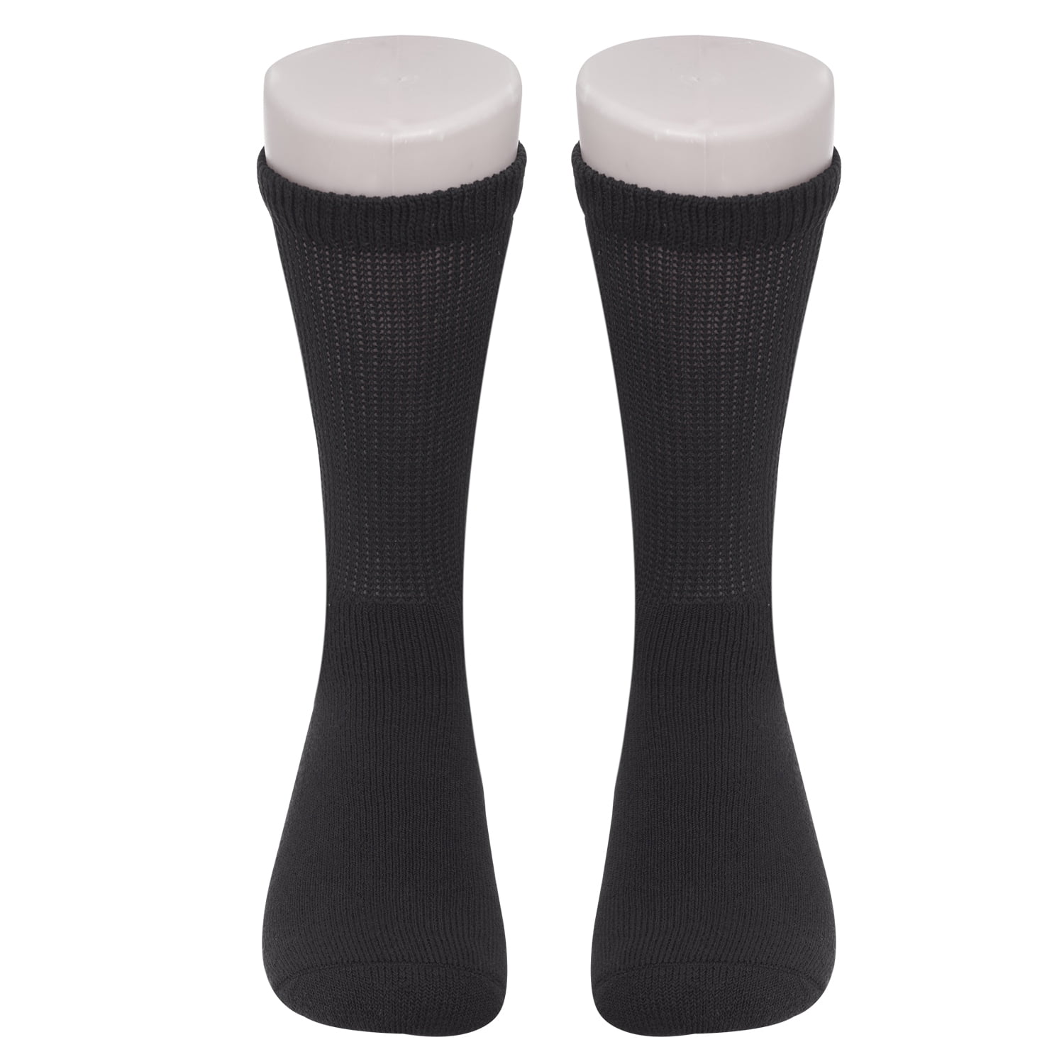 Diabetic Socks - Non Skid Hospital Loose Fitting Slipper Socks With Gripper Bottoms 2 Pack Savings - Gripper socks - Men's Size 10-13 (Skid 2 Black)