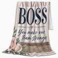 thumbnail image 2 of Boss Appreciation Floral, Cozy Typography Art Scene, Warm Flannel Blanket for Ranch House and Living Room with Detailed Artwork, Art Lovers Appreciation Gift, Artistic Home Decor, 2 of 9