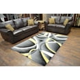 thumbnail image 4 of Premium 3D Hand Carved Modern 8X10 8X11 Rug Contemporary 2305 Yellow Gray, 4 of 10