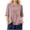 Pink, variant on Floral Print Cotton Blouse for Women Crew Neck 3/4 Sleeve Textured Loose Solid Casual Cottagecore Summer Top