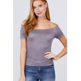 thumbnail image 1 of Short Sleeve Off The Shoulder Smocked Rayon Spandex Top, 1 of 5