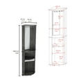 thumbnail image 3 of Chic Corner Bar Cabinet, Gray Color, With Shelf And Double Glass Door Storage Engineered Wood Area, 3 of 3
