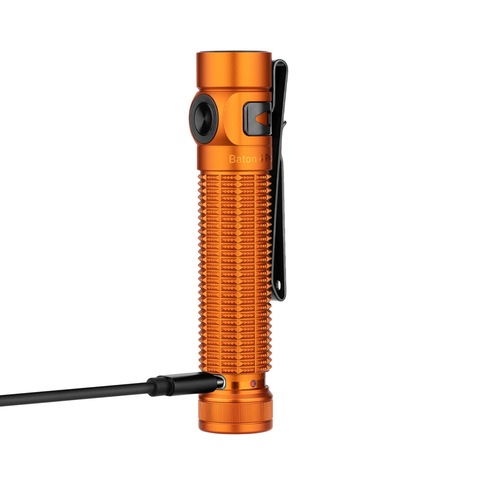 Olight Baton 4 Pro Dual Switch Compact Flashlight, 1600 Lumens, 200 Meters (Orange CW)